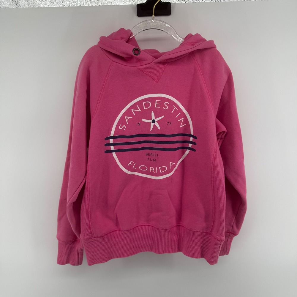 Blue 84 Kids Sandestin Florida Beach Fun Pink Graphic Hoodie Sweatshirt Size S